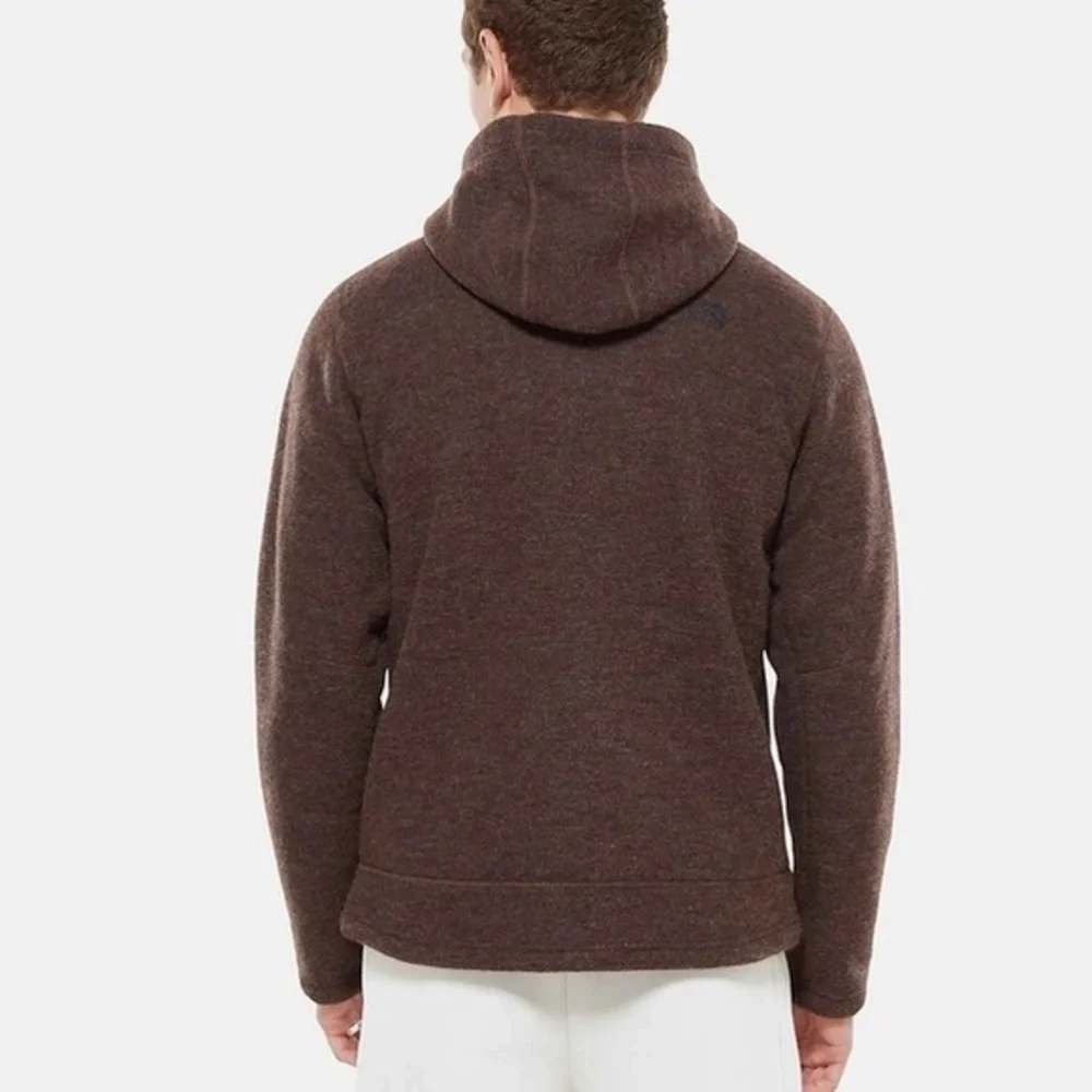 The‎ North Face Mens Brown Heathered Full Zip Fleece Hoodie Jacket Medium